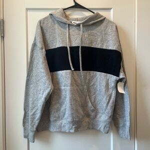 Nordstrom Abound Women's Striped Hoodie Color Block Pullover Sweatshirt